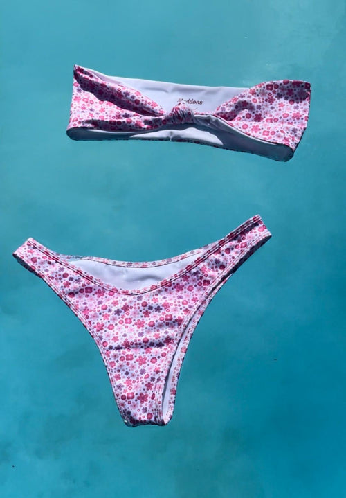 Lily Pink Floral Bikini Top